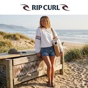 Rip Curl "Ride Out" Rainbow Stripe Crewneck | Size L